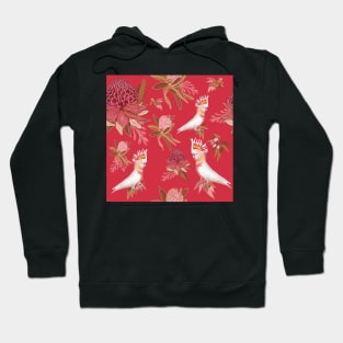 Australian Christmas - Cockatoo and Native Flowers Hoodie